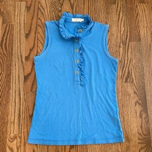 Tory Burch sleeveless ruffle polo